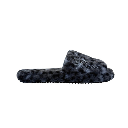 Custom Snow Leopard Fuzzy Slides